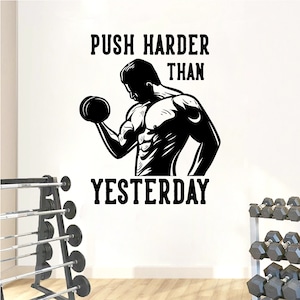 Gym Wall Decal | Workout Wall Decal | Gym Wall Decor | Crossfit  Motivational  Wall Decal BD9