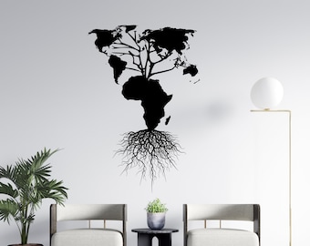 Africa Map Wall Decal World Mal Wall Decal Africa Continent Wall Sticker Africa Wall Art AF13