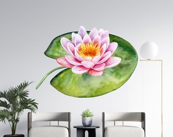 Lotus Flower Vinyl Wall Decal | Mandala Yoga Studio Decor | Meditation Room Sticker lt29