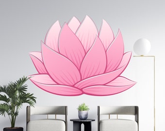 Lotus Flower Vinyl Wall Decal | Yoga Studio Mandala Sticker | Meditation Wall Decor lt23