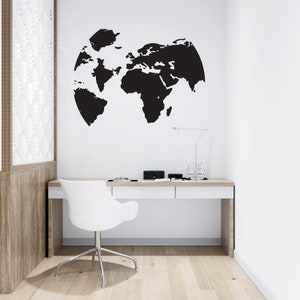 Weltkarte Wandtattoo | Weltkarte Wandaufkleber | Weltkarte Wanddeko WM2