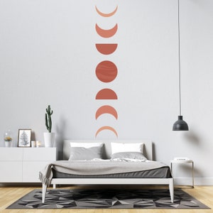 Boho Mondphasen Wandtattoo | Geometrisches Abstraktes Halbbogen Dekor CD123