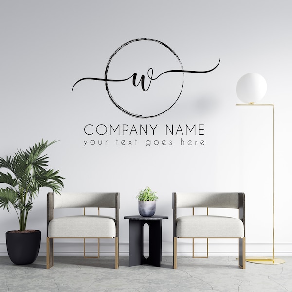 Company Name Logo Wall Decal Custom Text Window Sticker Custom Vinyl Decal BE11