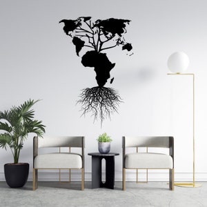 Africa Map Wall Decal World Mal Wall Decal Africa Continent Wall Sticker Africa Wall Art AF13