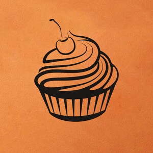 Muffins,Cupcakes,Cake, Sweets, Cafe, Dessert, Waffle,Fast food,Food,Pastry, Wall Decal Window Sticker Handmade 1192