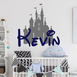Personalized Name Wall Decal | Disney Castle Wall Decal | Custom Name Wall Decal | Decal for Nursery cn29
