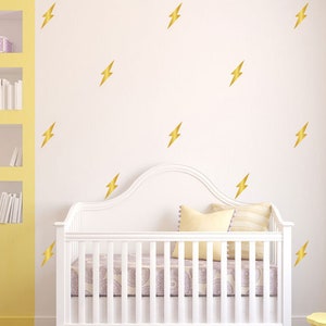 Lightning Bolt Dot Wall Decal | Lightning Bolts Wall Decor for Nursery | Lightning Bolt Stickers for Wall | Set of 56 | LG1