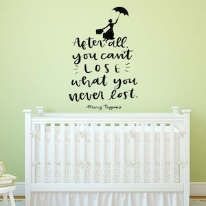 Mary Poppins Quote Wall Decal Cartoon Decals for Nursery Let&#39;s Fly a Kite Mary Poppins Wall Art 42mp