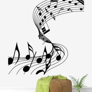 Music Notes Wall Decal Music Wall Decor Music Instrument Wall Decal 423t