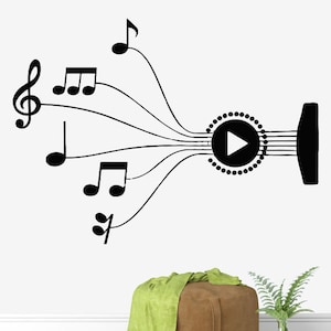 Music Notes Wall Decal Music Wall Decor Music Instrument Wall Decal 437t