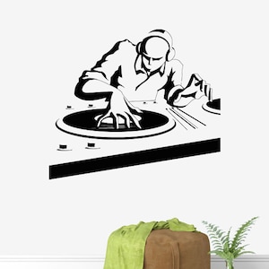 DJ Wall Sticker Headphones Music Notes Wall Decal Music Wall Decor Music Instrument Wall Decal 436t