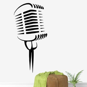 Microphone Wall Decal Music Wall Decor Music Instrument Wall Decal 325t