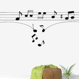 Music Notes Wall Decal Music Wall Decor Music Instrument Wall Decal 397t