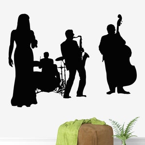 Music Band Wall Decal Musicians Wall Decal Music Wall Decor Music Instrument Wall Decal 415t