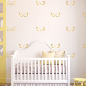 Angel Wings Wall Decal | Angel Wall Decor for Nursery | Angel Wings Stickers for Wall | Set of 48 | AW2