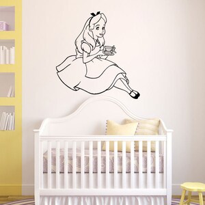 Alice im Wunderland Wandtattoo | Alice Wand Dekor | Cartoon Wandaufkleber AL19