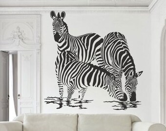 Zebra Wall Decal | Zebra Wall Decor | Zebra Wall Sticker | Decals for Kids | Animals Wall Decor 1310