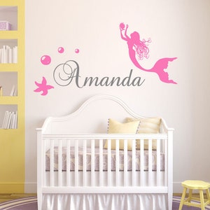 Personalized Name Wall Decal | Mermaid Wall Decal | Custom Name Wall Decal | Decal for Nursery cn5