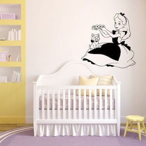 Alice im Wunderland Wandtattoo | Alice Wand Dekor | Cartoon Wandaufkleber AL18