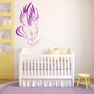 Unicorn Wall Decal Beautiful Horse Pegasus Wall Sticker Nursery Wall Decor 459b