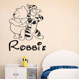 Winnie The Pooh Wall Decal Quotes Tigger Piglet  Boy and girl name decal Trendy sticker Baby room decal 5007