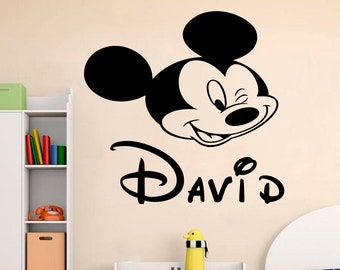 Personalized Name Wall Decal | Mickey Mouse Wall Decal | Custom Name Wall Decal | Decal for Nursery 4137