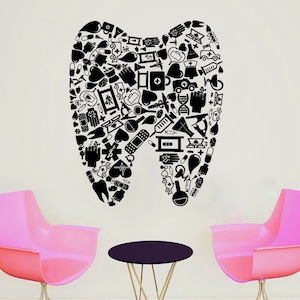 Dental Clinic Wall Decal | Dental Wall Sticker | Dental Clinic Wall Décor | Tooth wall decal 1300