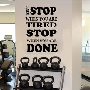 Fitness Wall Decal | Workout Wall Decal | Gym Wall Decor | Motivational Quote Wall Decal t782