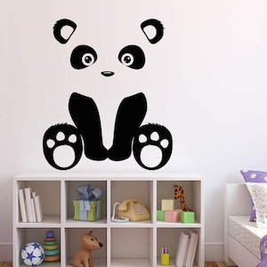 Panda, oso, animales, bambú, decoración de pared, calcomanía de pared, calcomanía para auto, calcomanía para ventana, calcomanía de vinilo hecha a mano 1090