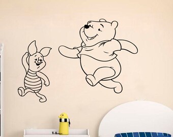 Winnie The Pooh Wall Decal Quotes Tigger Piglet  Boy and girl name decal Trendy sticker Baby room decal 5028