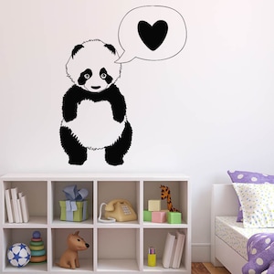 Panda, oso, animales, bambú, decoración de pared, calcomanía de pared, calcomanía para auto, calcomanía para ventana, calcomanía de vinilo hecha a mano 1084