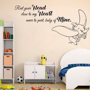 Dumbo Elephant Wall Decal Dumbo Wall Sticker  Nursery Wall Decor 5074