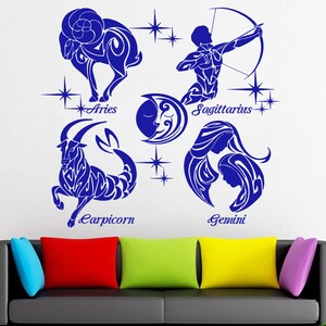 Zodiac signs decor, astrology, horoscope, stars, sign,Wall decor,Wall Decal,Window Sticker,Vinyl sticker Handmade t472