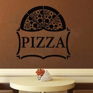 Décalcomanie murale pizza / Décoration murale pizzeria / Décalcomanie fenêtre pizza t564