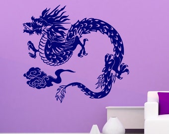 Dragon Flame Animal China Fire Wall decor Wall Decal Car sticker Window Sticker Vinyl sticker Handmade 4591