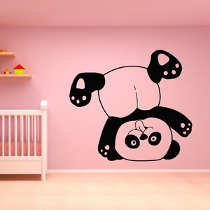 Panda, oso, animales, bambú, decoración de pared, calcomanía de pared, calcomanía para auto, calcomanía para ventana, calcomanía de vinilo hecha a mano 1103