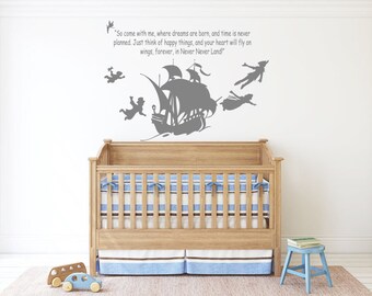 Tinkerbel Peter Pan Kid Bedroom Wall Sticker Decal DIY UK SH198