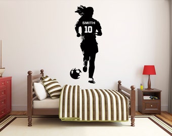Soccer Ball Kids Room D\u00e9cor Personalized Decal Soccer Children Wall Decal Boys Room Sticker Boys Name Wall Decals Nursery
