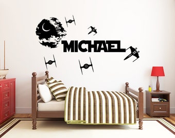 Star Wars Wall Decal X-Wing Wall Decal Name Luke Skywalker Spaceship Jedi Decal Darth Vader Death Star Trench Sticker Boys Room Children
