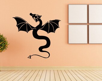 Dragon Flame Animal China Fire Wall decor Wall Decal Car sticker Window Sticker Vinyl sticker Handmade 4591