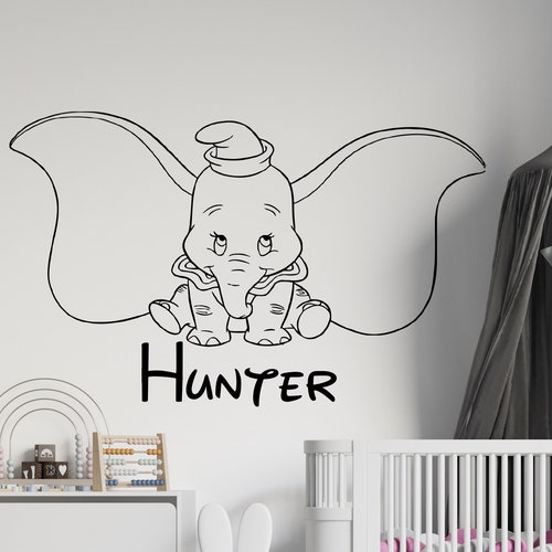Dumbo Elephant Wall Decal Dumbo Wall Sticker Nursery Wall Etsy