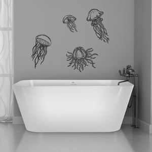 Wandtattoo Qualle | Wandsticker Qualle | Qualle Badezimmer Wand Dekor J002