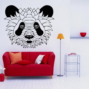 Panda, oso, animales, bambú, decoración de pared, calcomanía de pared, calcomanía para auto, calcomanía para ventana, calcomanía de vinilo hecha a mano 1140