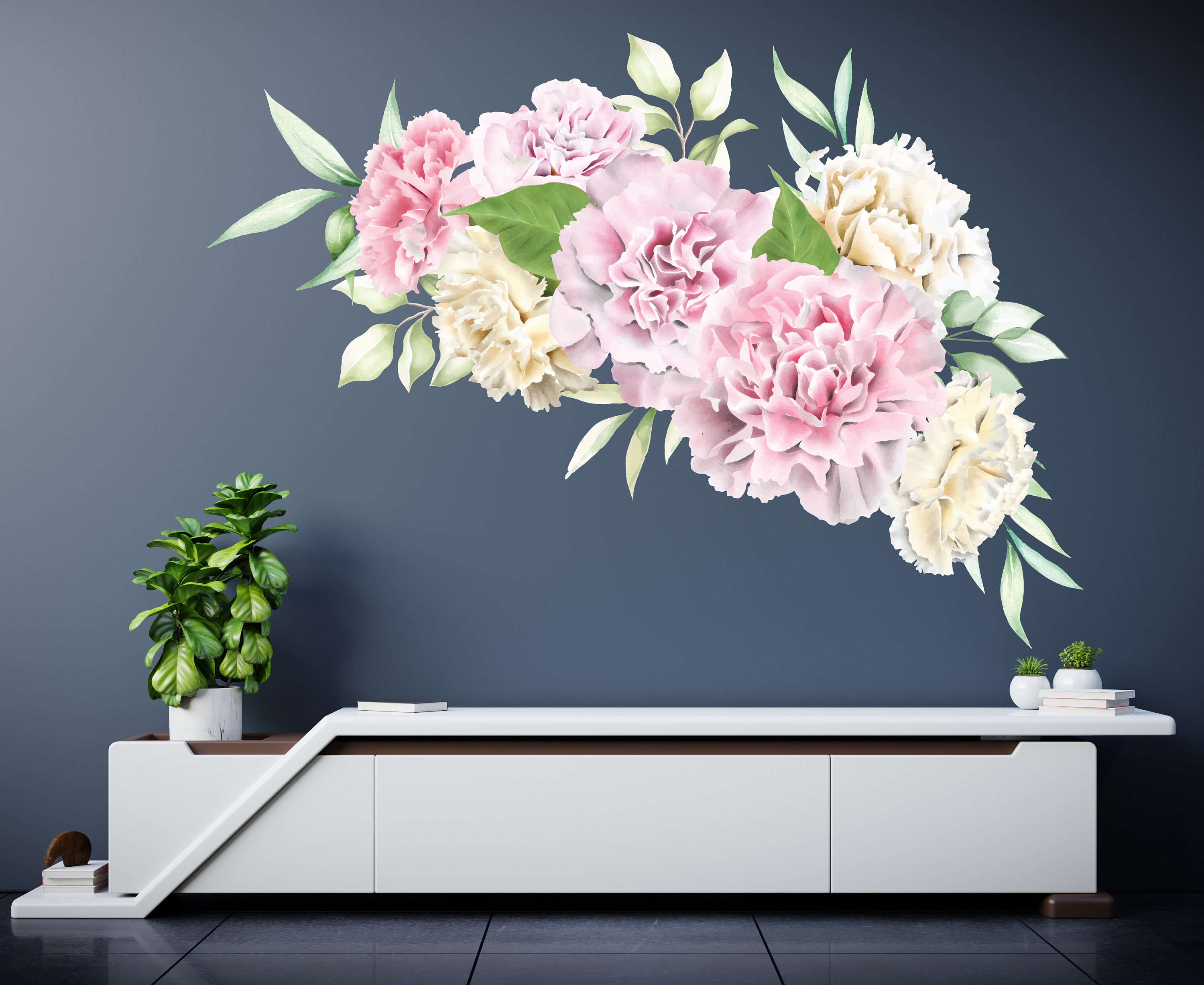 Watercolor Peony Wall Decal: Floral Nursery Decor FLC29 - Etsy