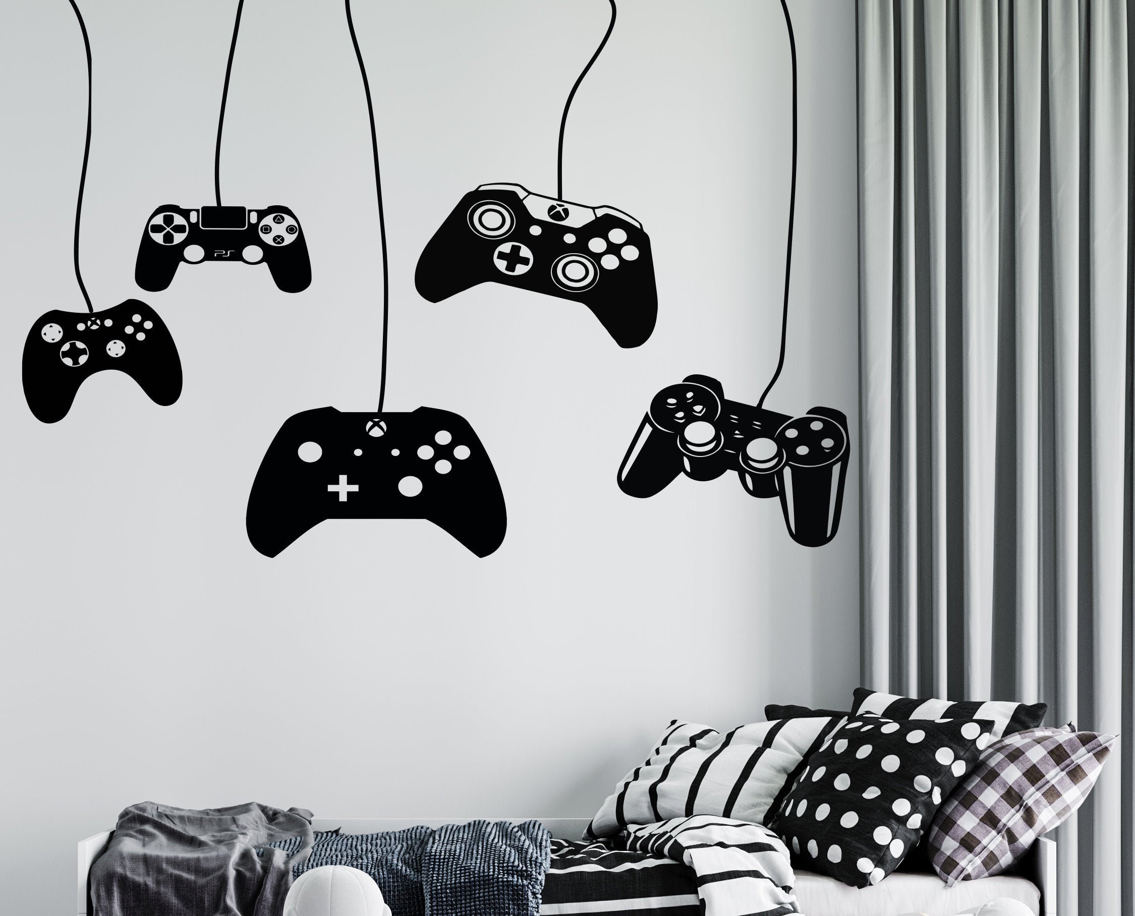 Gamer Wall Decal Video Games Wall Sticker Playstation PS4 Etsy