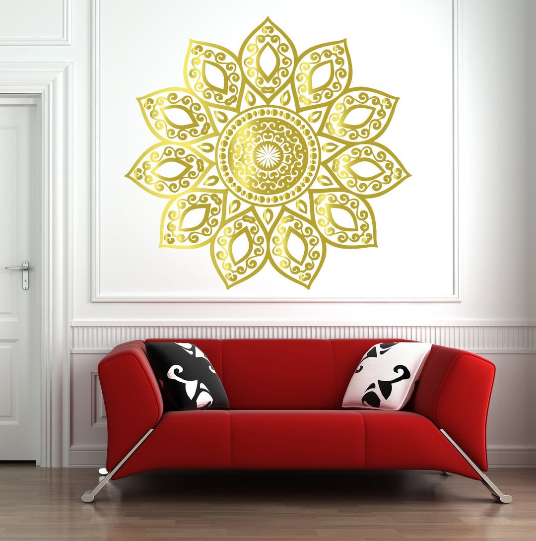 Mandala Wall Decal Mandala Flower Wall Decal Mandala Wall Decor Yoga Studio Wall Decor Y11 Etsy