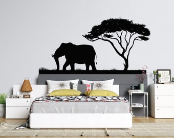 Savanna Spirit muursticker | Vinylkunst Afrikaanse safaridieren AF58