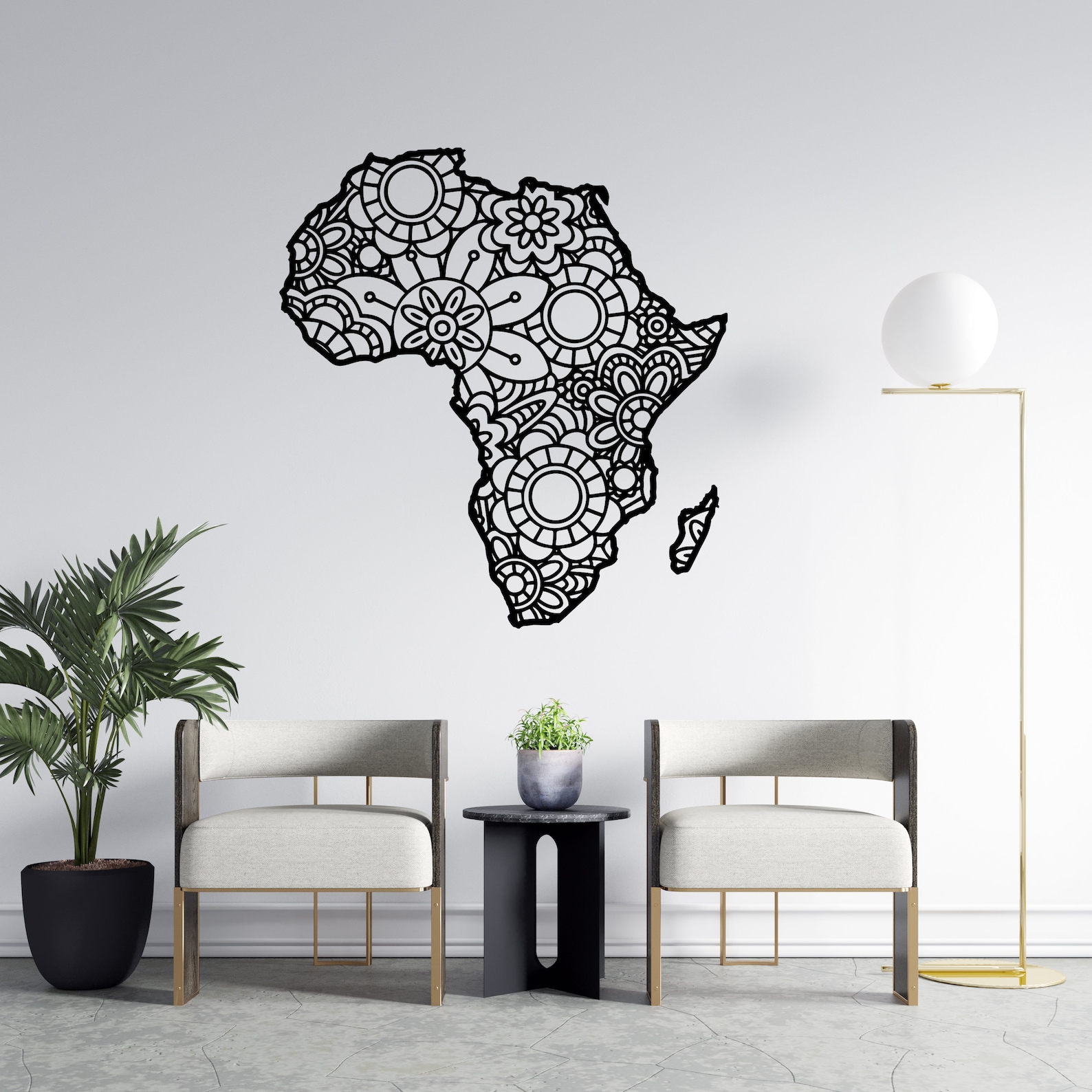 Africa Map Wall Decal Africa Continent Wall Sticker Africa Wall Art