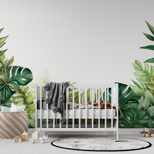 Jungle Wallpaper Green Wall Mural Peel and Stick Wallpaper Tropical Leaves Wallpaper Self Adhesive Tropical Forest Wallpaper PW485