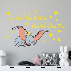 Dumbo Elephant Wall Decal Dumbo Wall Sticker  Nursery Wall Decor CUS192